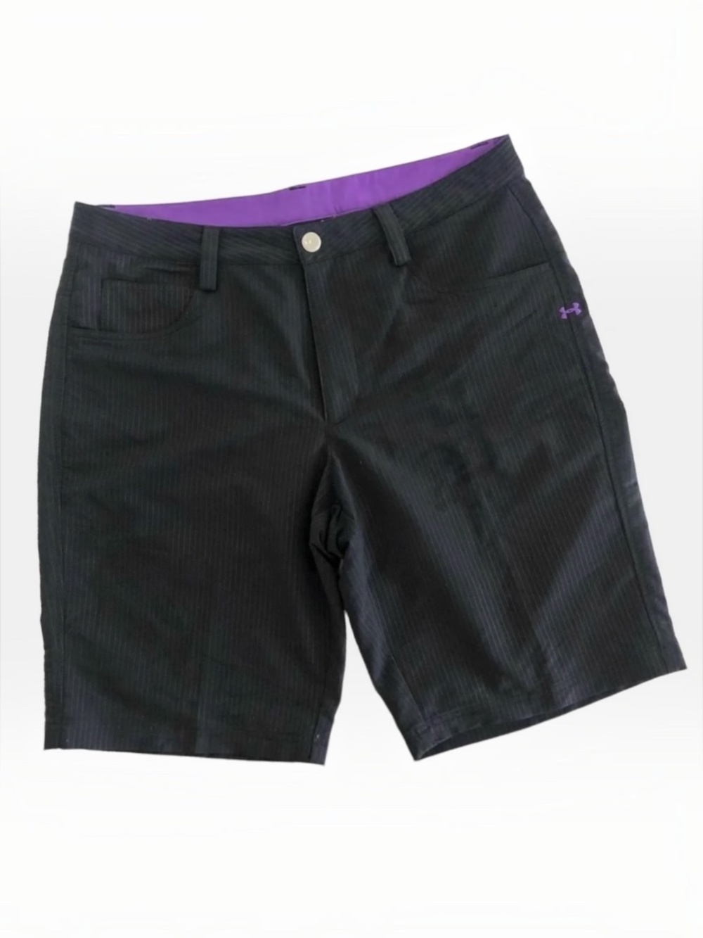 Under Armour Black Thin Stripe Golf Shorts Men's 36 Like New